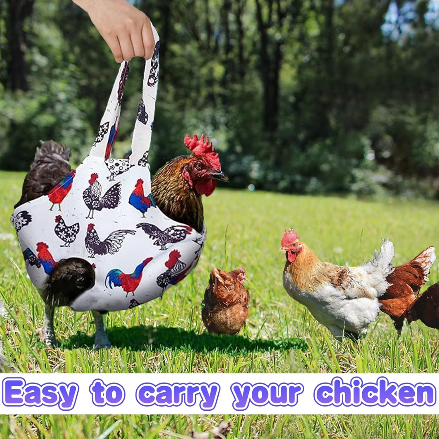 Chicken Holder Bag Chicken Medic Bag Chicken Carrier with Handle Chicken Supplies Catching Hand Bag for Hen Rooster Poultry Chicken Transport (White A) image number 3