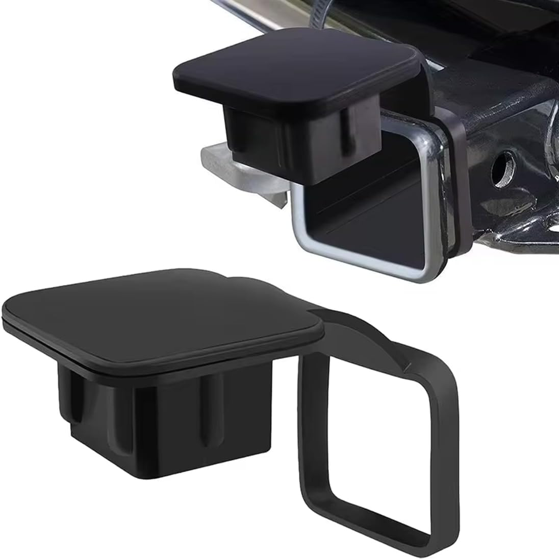 AIMALL 2PCS Trailer Hitch Cover Set, Durable Protective Towing Hook Covers for Car Retrofit, 2"X2" Receiver with Weather-Resistant Black Finish image number 1