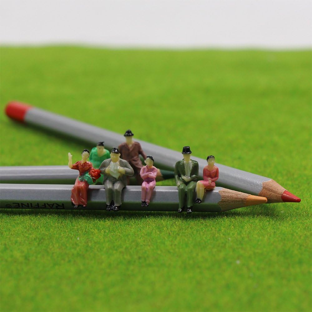 60Pcs All Seated 1:87 Painted Figures Passenger HO Scale Sitting People P87S Assorted Poses Model Layout image number 1