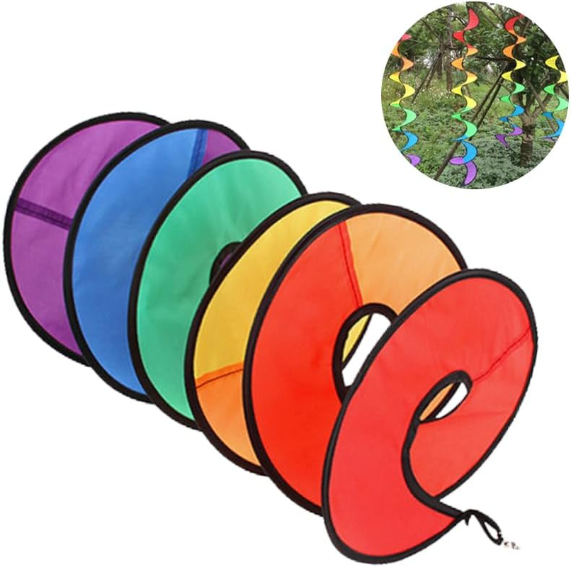 Wind Chime Spiral Rainbow, Garden Wind Chimes for Outdoor Hanging, Colourful, Wind Spiral Twister, Spiral Windmill Outdoor, Wind Spinner Garden Windmills Wind Chimes for Yard, Camping, image number 5