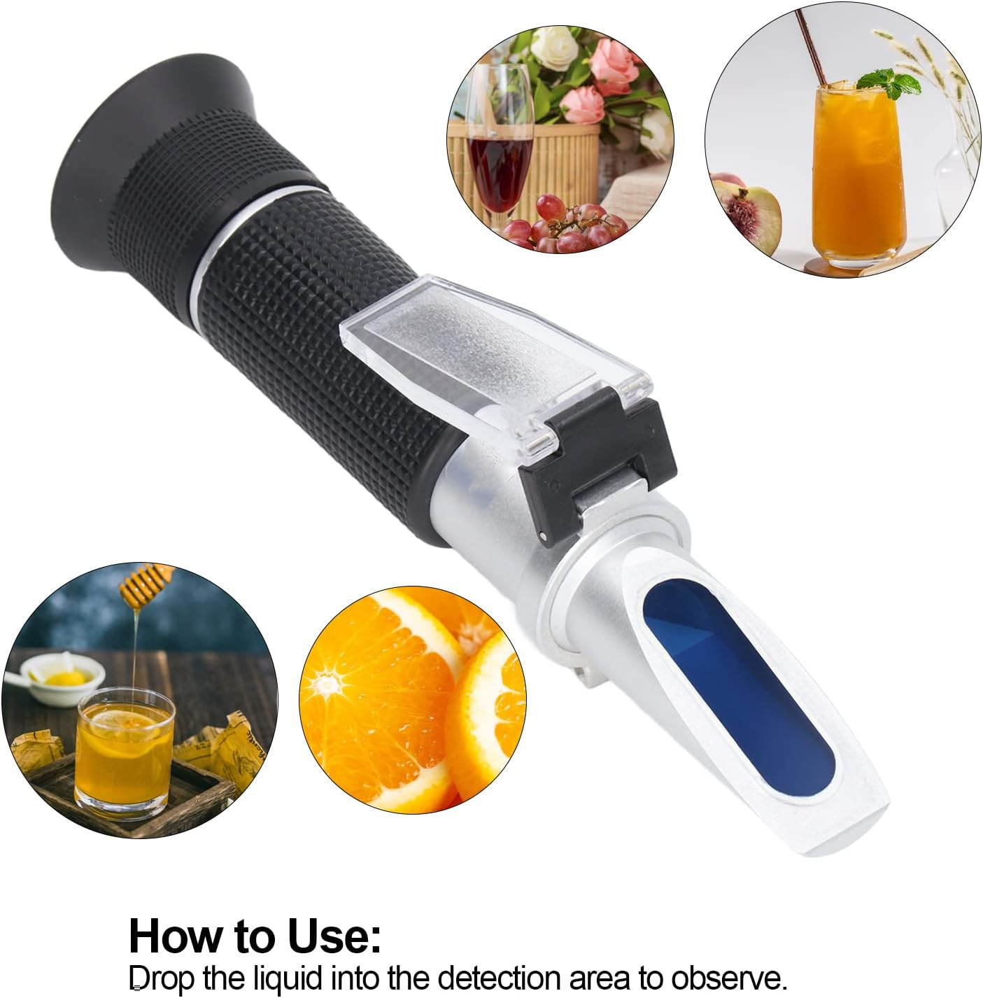 Brix Refractometer, Dual Scale Specific and Brix Digital Handheld Refractometer 0%~32% Honey Moisture Tester, Hydrometer in Wine Making and Beer Brewing, Homebrew Kit image number 1