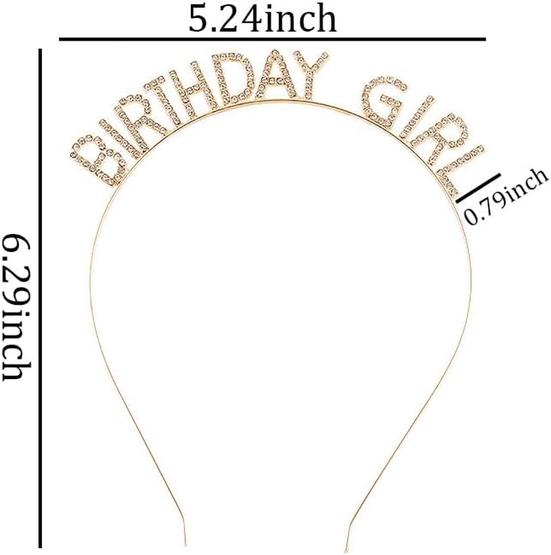 Guqqeuc Birthday Crown Sash for Girls & Women - Pink Rhinestone Tiara & Sash Set - Perfect for 16Th, 21St, 18Th Birthday Parties - Adjustable Size image number 1