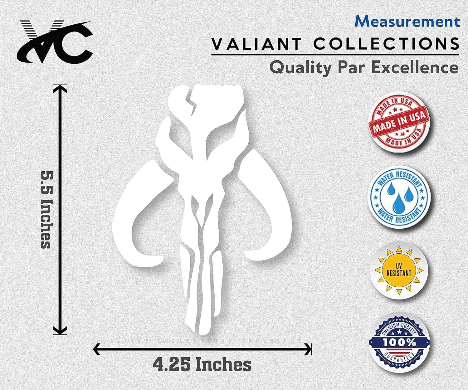 Bounty Hunter Mandalorian Stickers&ndash;Vinyl Decal for Car & Van &ndash; Indoor & Outdoor Use for Long Lasting &ndash; Waterproof Stickers for Waterbottle &ndash; Removable Sticker for Mirror&ndash; VC 371 image number 4