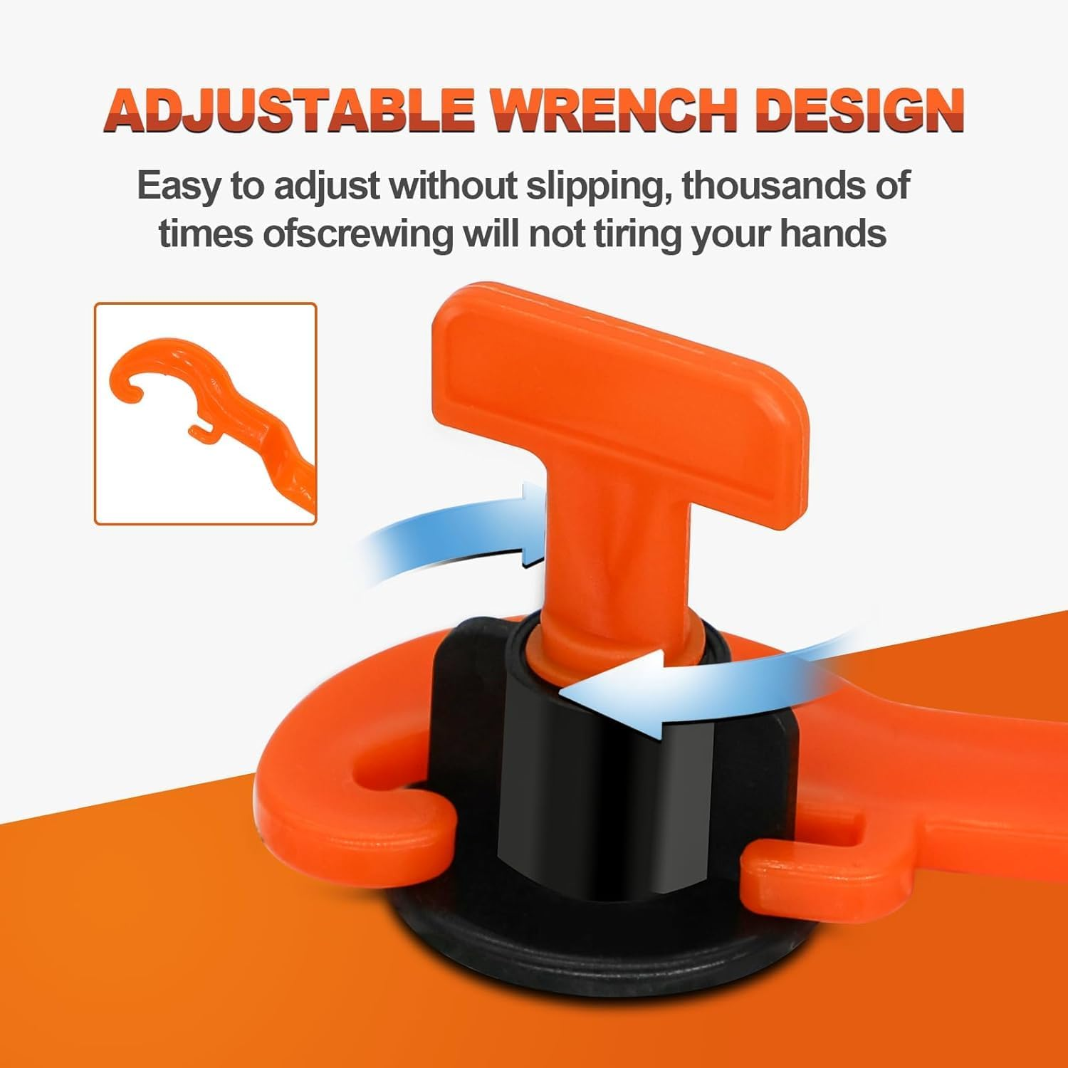 50Pcs Tile Leveler Spacers, Reusable Tile Leveling System Kit with Special Wrench, Tile Installation Tool Kit for Building Walls & Floors image number 2