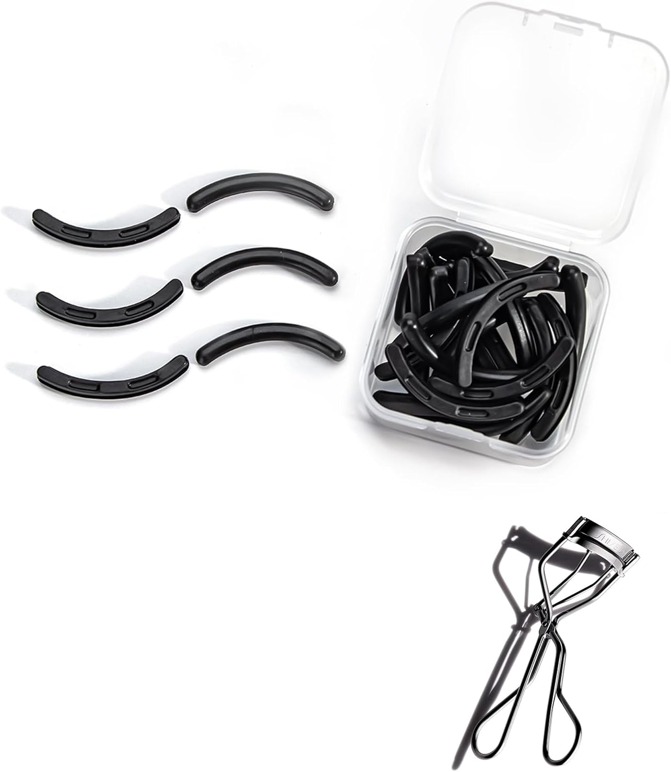 Eyelash Curler Refills Compatible with Shu Uemura,Eyelash Curler Pads 24Pcs,Silicone Lash Curler Refill Pads Compatible with Shu Uemura (Black)