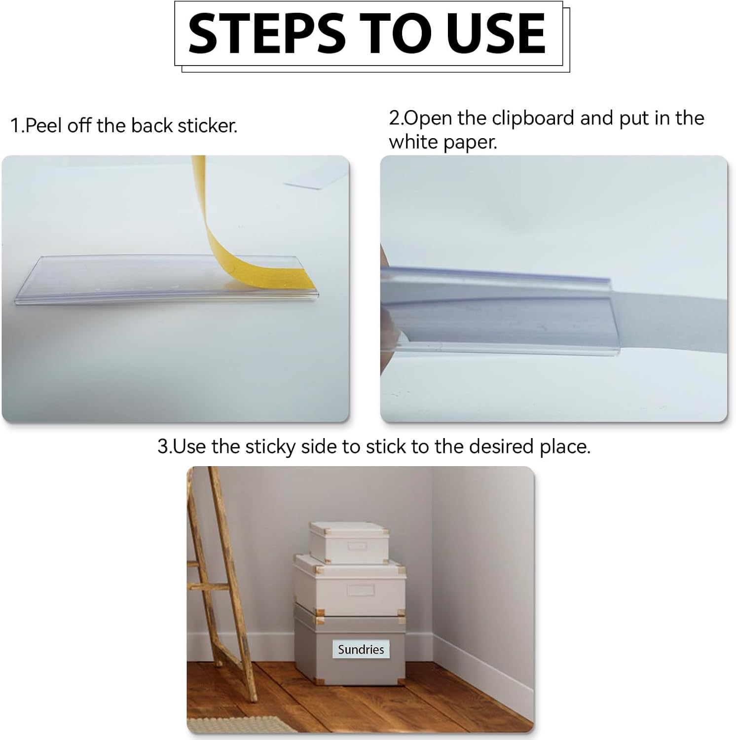 60 Pcs Self Adhesive Label Holders Shelf Tag Label Holders with Paper Inserts Plastic Price Tag Holder Label Holders for Storage Bins (Transparent Color)