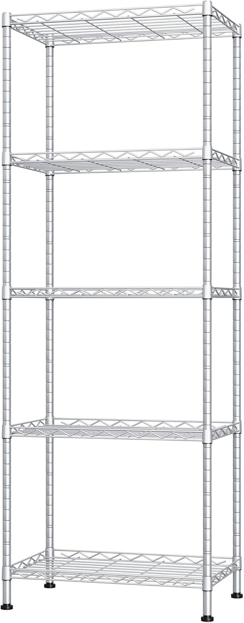 HOMEFORT 5-Shelving Unit,Adjustable Storage Shelves,Metal Wire Shelf with Shelf Liners and Hooks for Kitchen,Closet,Bathroom,Laundry,Sliver,21" W X 11" D X 59" H image number 6