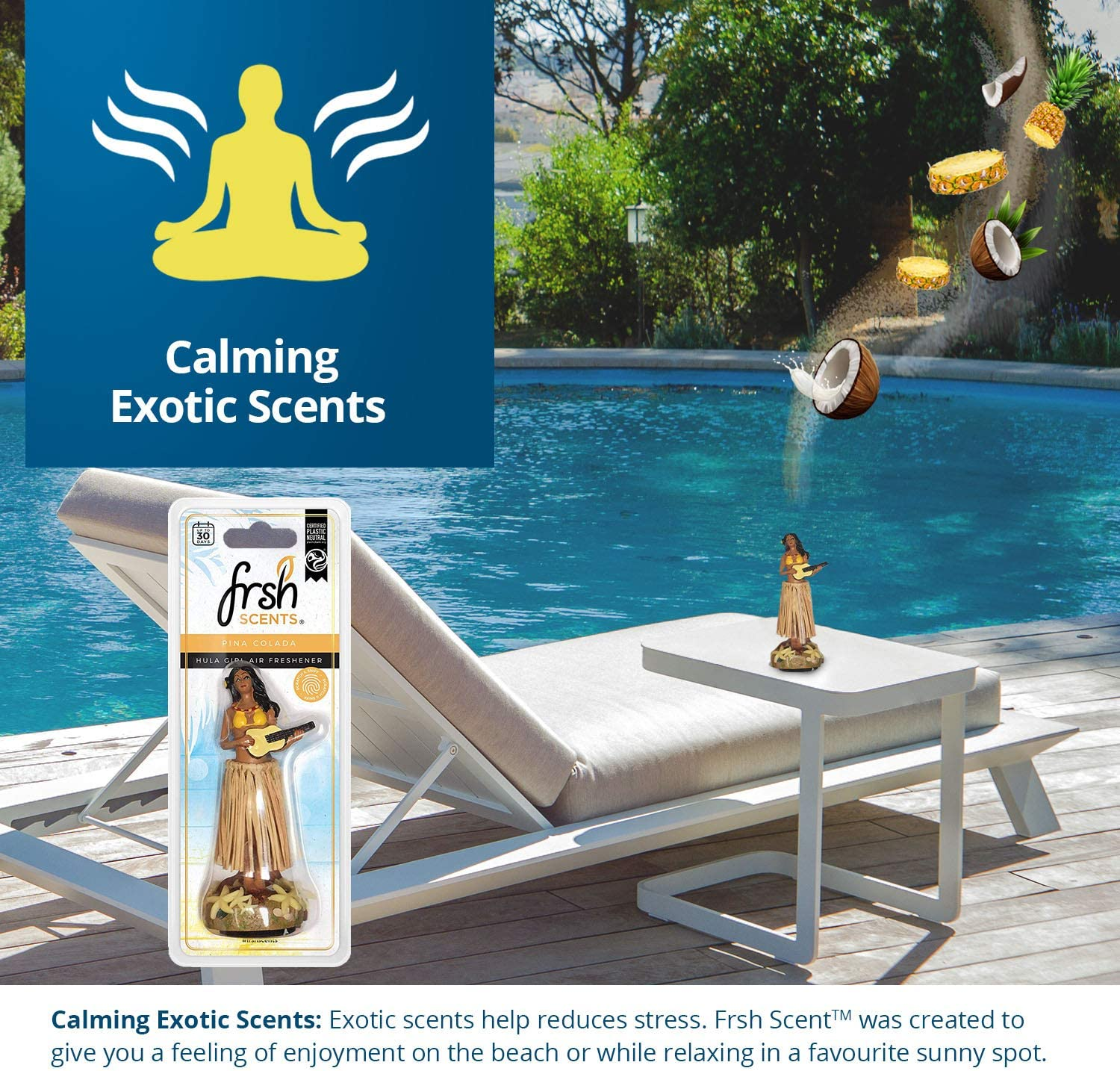 Dancing Hula Girl Car Air Freshener Pina Colada