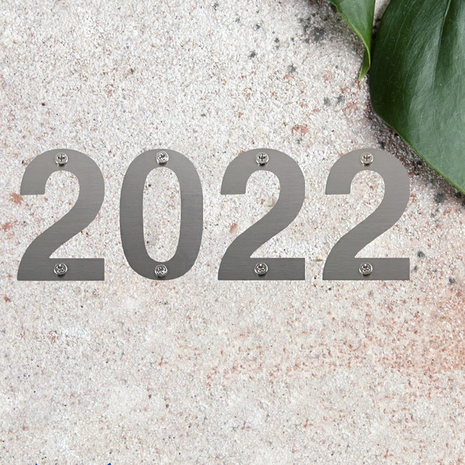 Bay Breeze Stainless Steel House Number Sign, 12Cm, Silver-0, Modern Elegant Style, Wall Mount, Outdoor/Indoor Use - Silver-3 image number 4