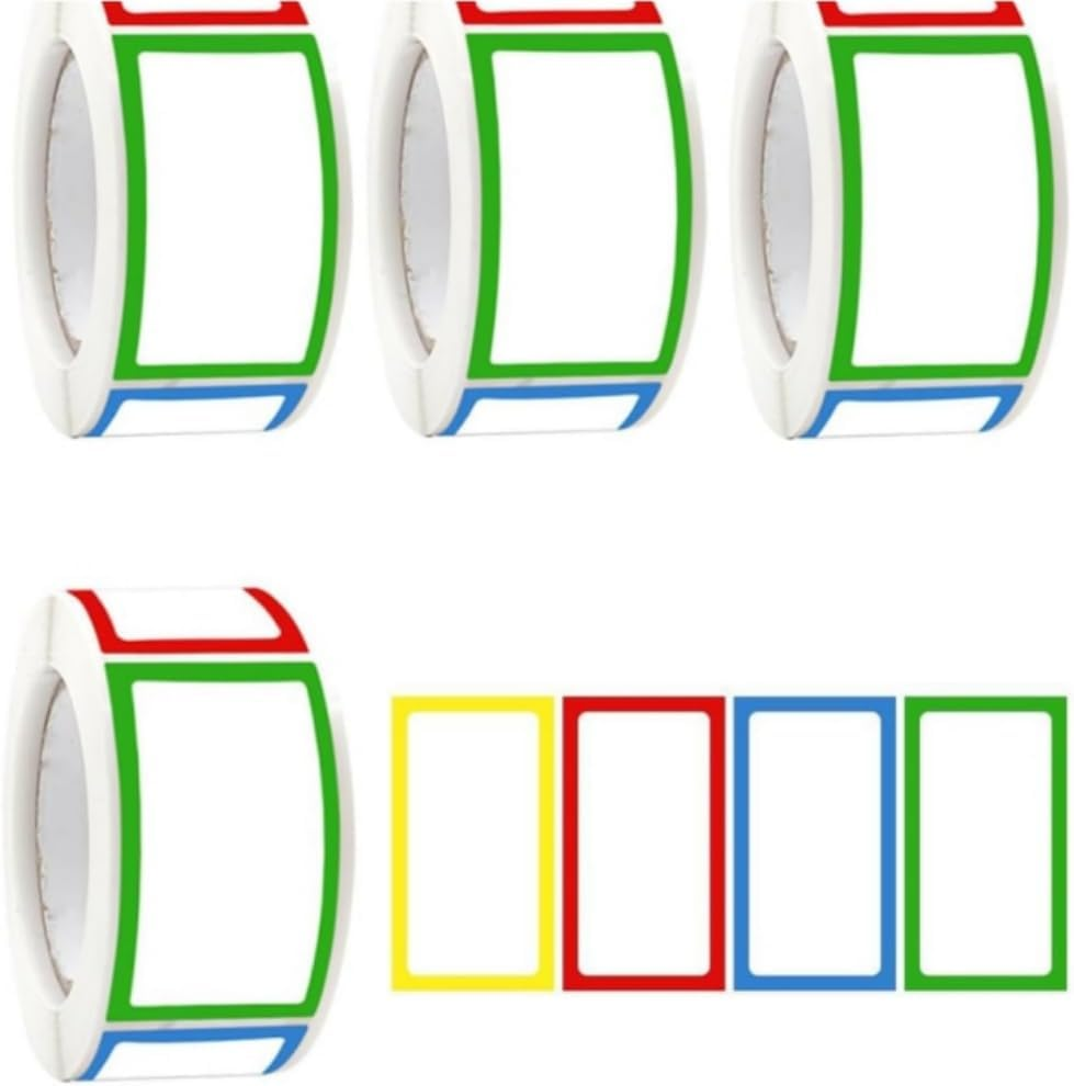 1000Pcs Adhesive Name Tag Labels Stickers, 25 X 45Mm Colored Blank Name Tag Category Tags Category Tag Stickers with Strong Adhesion for Office School and Home(4 Colors) image number 5