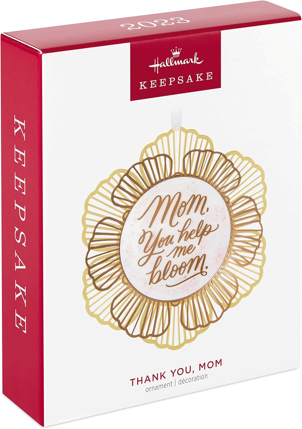 Hallmark Keepsake Christmas Ornament 2023, Thank You Mom, Metal Flower - Thank You Mom image number 1