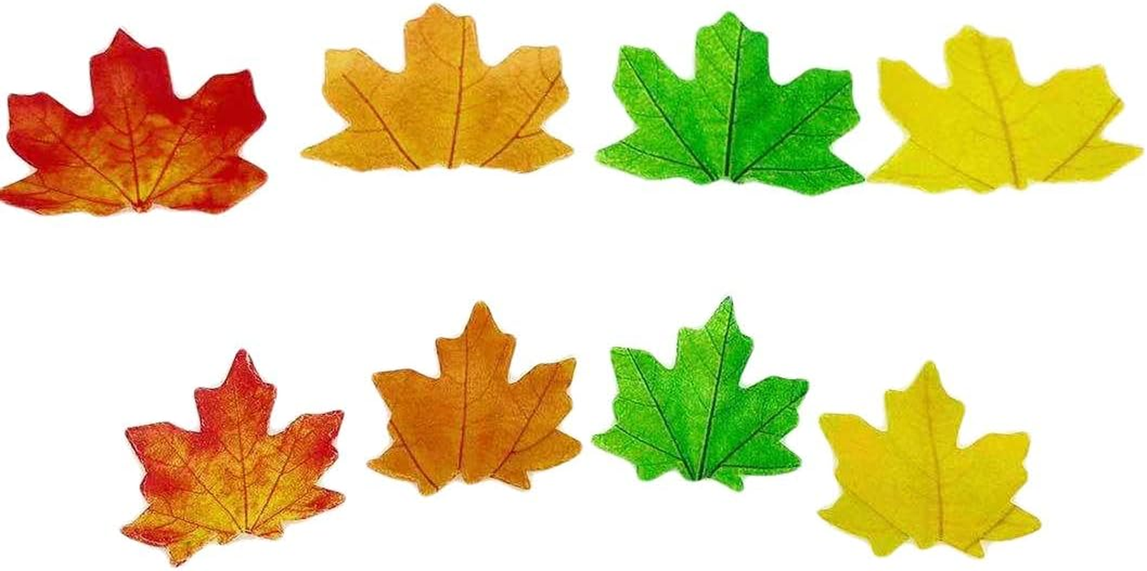 74Pcs Edible Fall Leaves Cake Cupcake Toppers for Baking Food Ice Cubs Rice Paper Autumn Maple Leaveswedding Happy Birthday Party Mixed 2 Size 4 Color