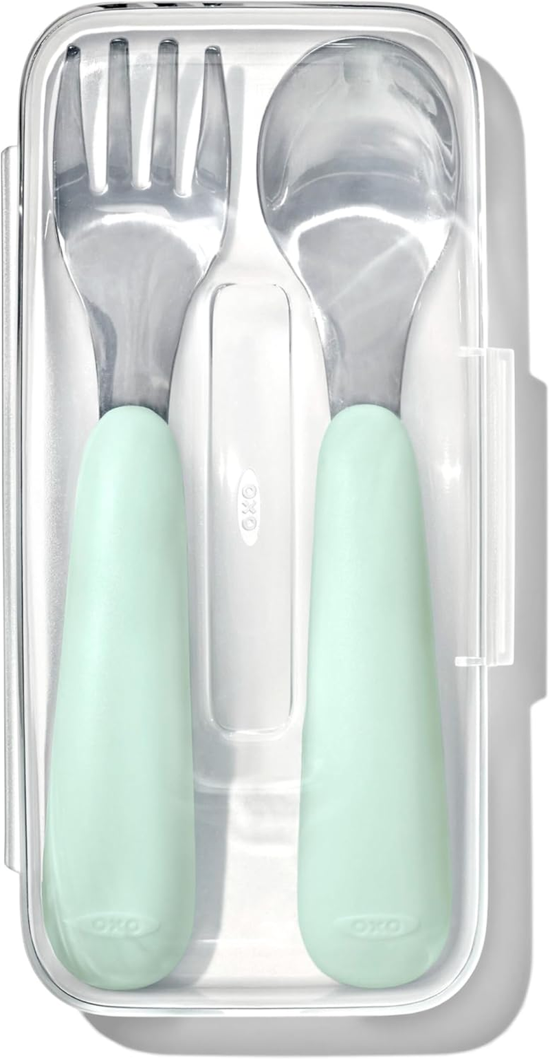 OXO Tot On-The-Go Fork and Spoon Set - Dusk