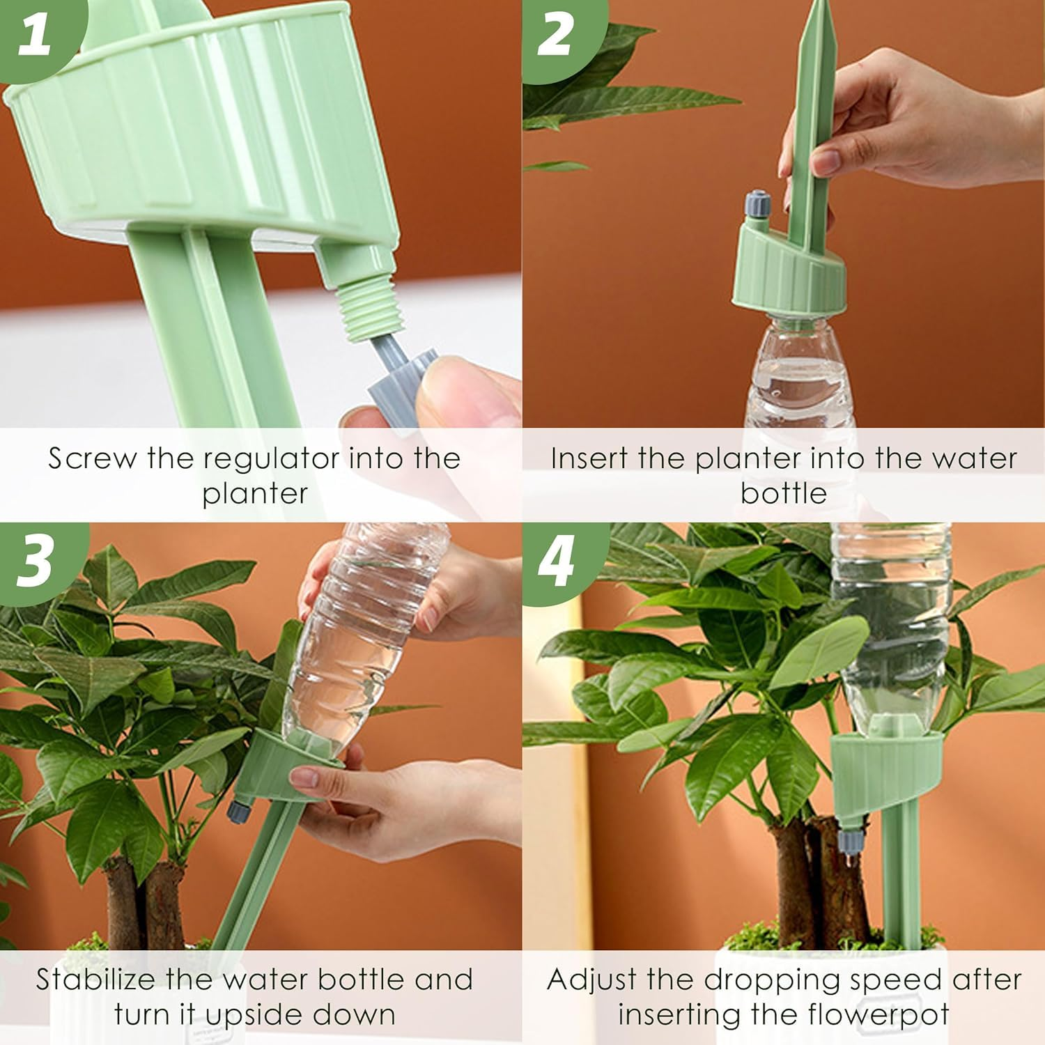 12 Pcs Self Watering Spikes for Plants, Adjustable Automatic Plant Watering System, Vacation Garden Irrigation Devices for House Plants, Garden Plants, Office Plants