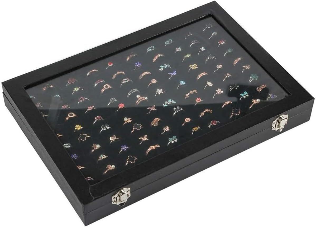 Black Jewellery Box, Jewellery Organiser, Earring Holder, Ring Stand, Necklace Display image number 6