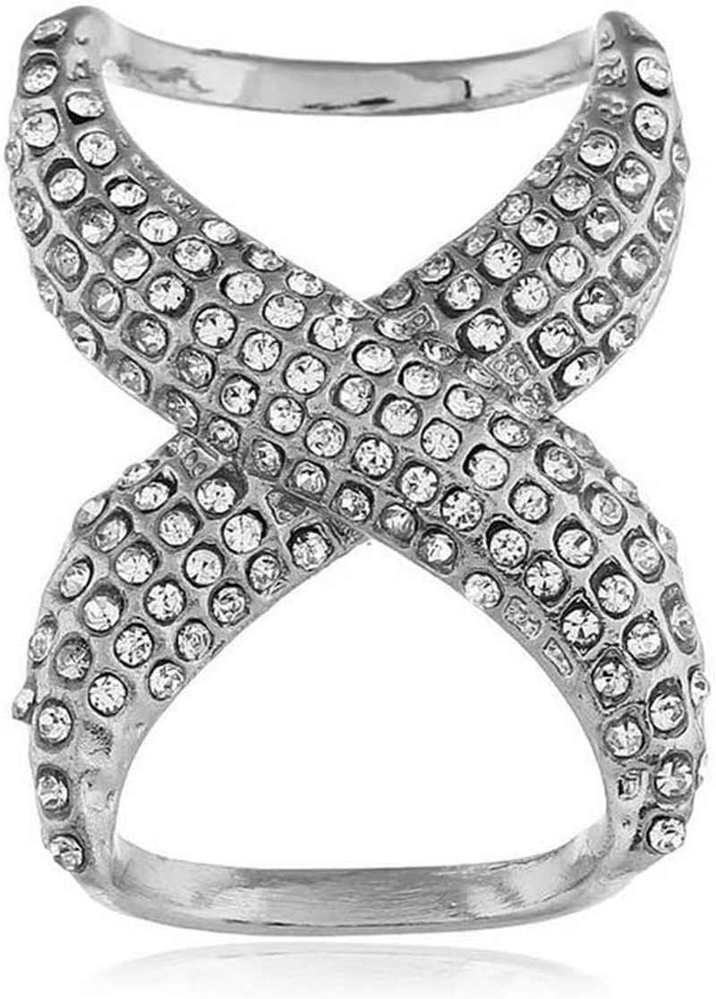 2Pcs(Gold+Silver) Women Lady Girls Fashion Rhinestone Inlayed Scarf Ring Buckle Modern Simple Jewelry Silk Scarf Clasp Clips Clothing Wrap Holder Decoration Accessories for T-Shirt Neckerchief Shawl image number 2