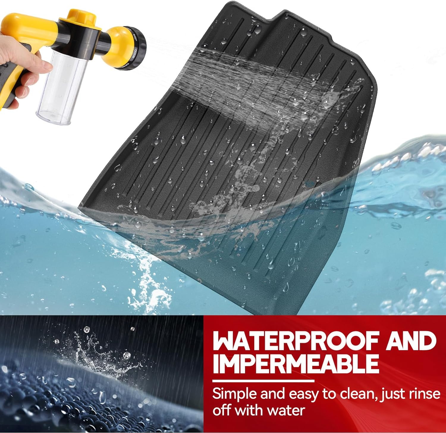 2020-2024 Tesla Model Y Floor Mats- Custom Fit All Weather TPE Cargo Liner Cargo Trunk Accessories,Compatible(2020-2023, 2024 Tesla Model Y Full Floor Mat Kit Set of 6)