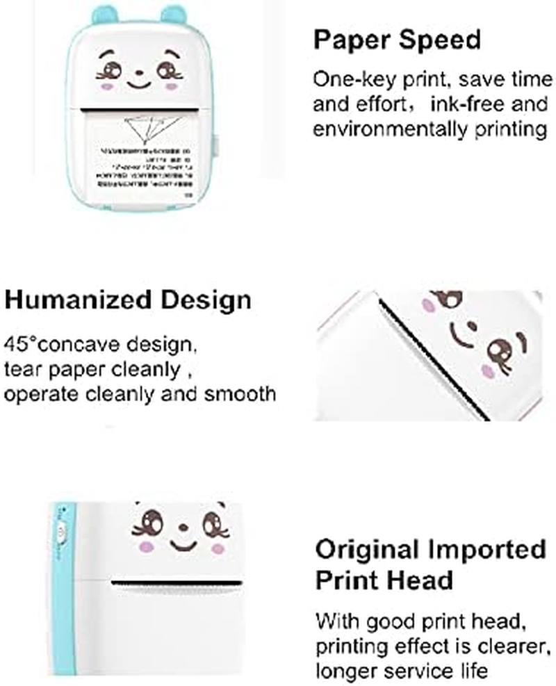 Mini Thermal Printer Compatible, Portable Sticker Printer Machine with Bluetooth Easy Operation Multipurpose Chargable Wireless Printer for Learning Assistance/1130 image number 4