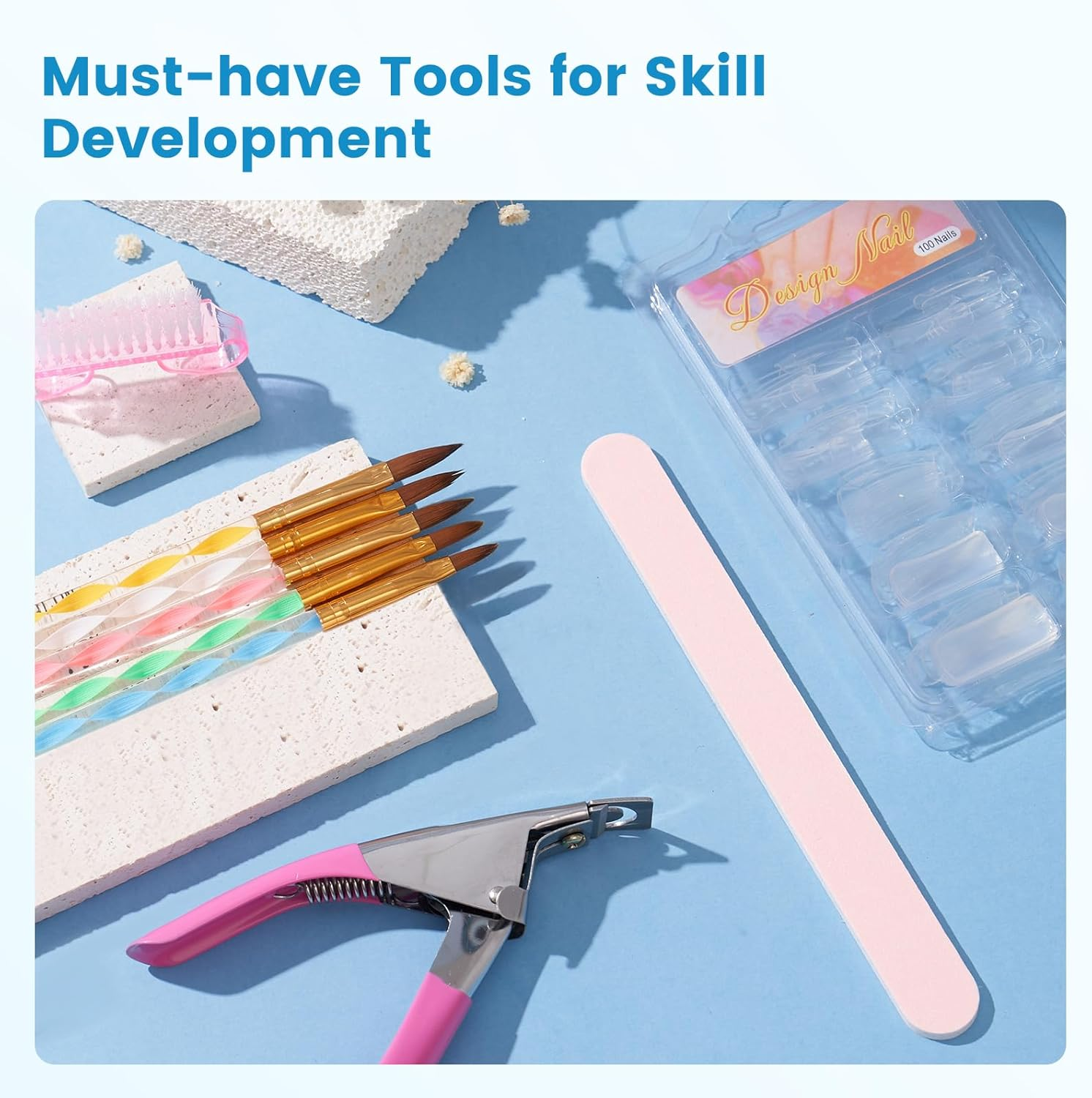 Magnetic Practice Hand for Acrylic Nails: Flexible Fake Nail Training Hand Practice - Manicure Hand Practice Kit for Beginners image number 1