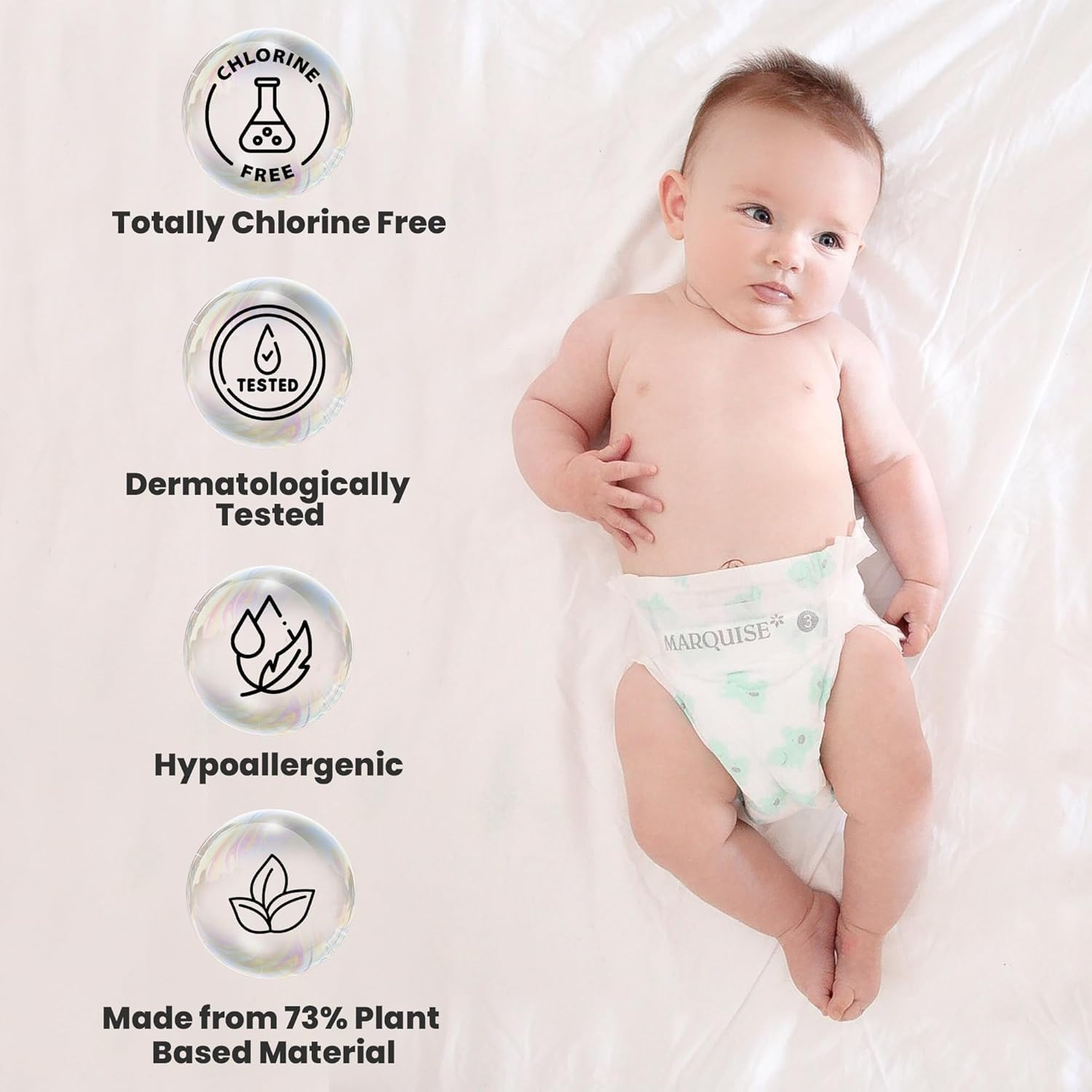 Eco Nappies for up to 4-8 Kg Infant, Size 2 (Pack of 12) image number 1