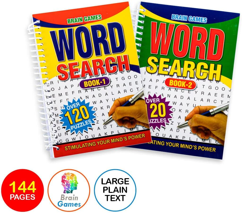 [2PCE] Office Central Spiral Word Search Puzzle Book, Eye Catching with Bright Front Covers with Large Capital Lettering and with 144 Pages of Words to Find, A5 Size image number 5