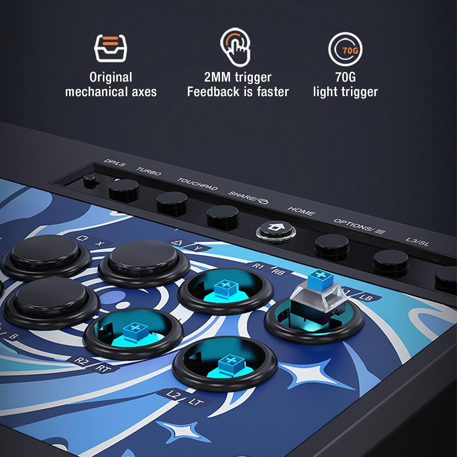 Fighting Stick Controller, DP LS Two Modes Fight Stick Joystick, 360&deg; Wide Angle Game with Non Slip Rubber Base, for for for Lite, PC image number 3