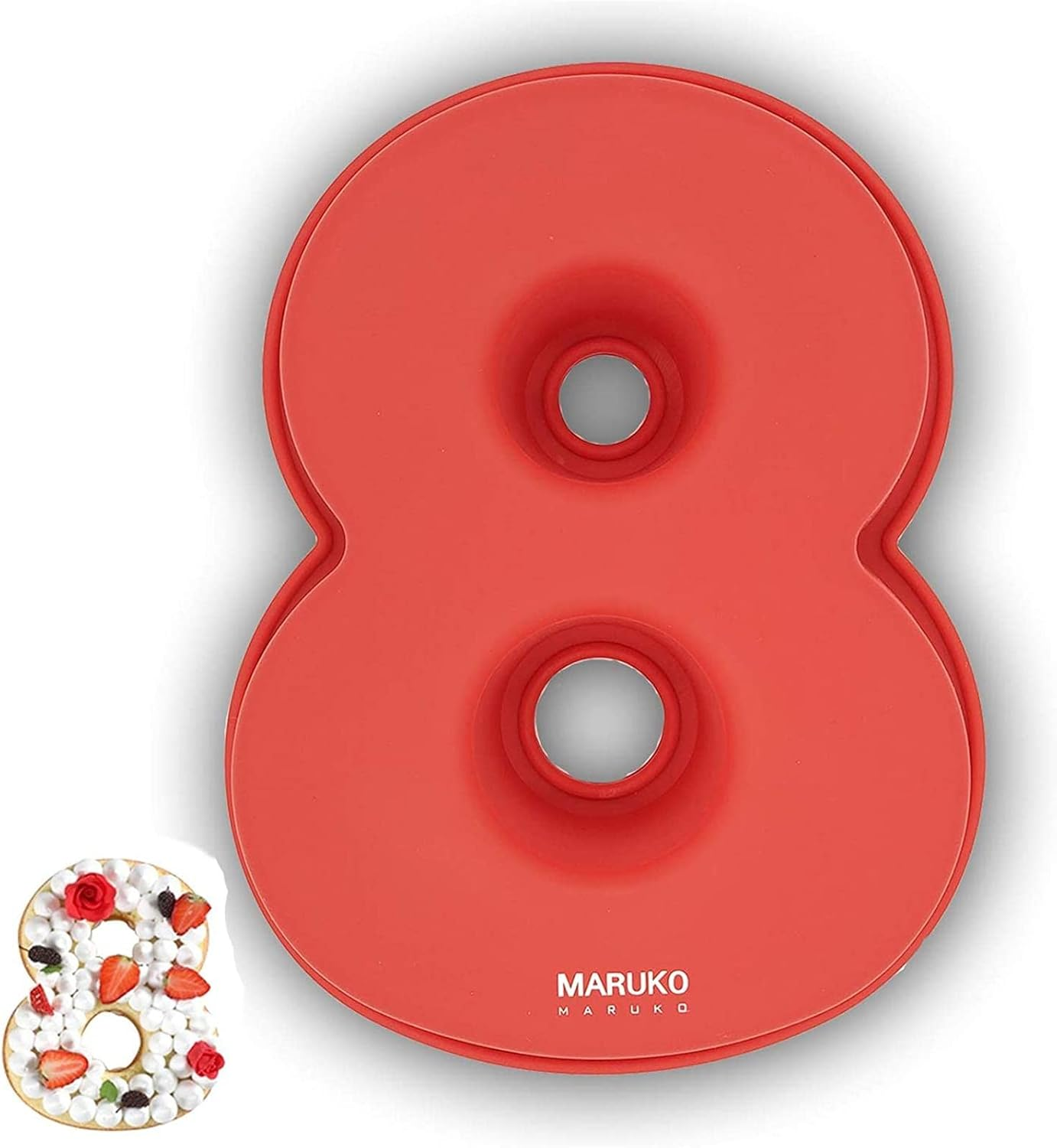 Number Cake Tins Silicone, Number 8 Cake Tin Mould, 10 Inch 3D Large Silicone Number Cake Moulds, Baking Pans for Birthday and Anniversary, BPA Free, Non-Stick image number 3