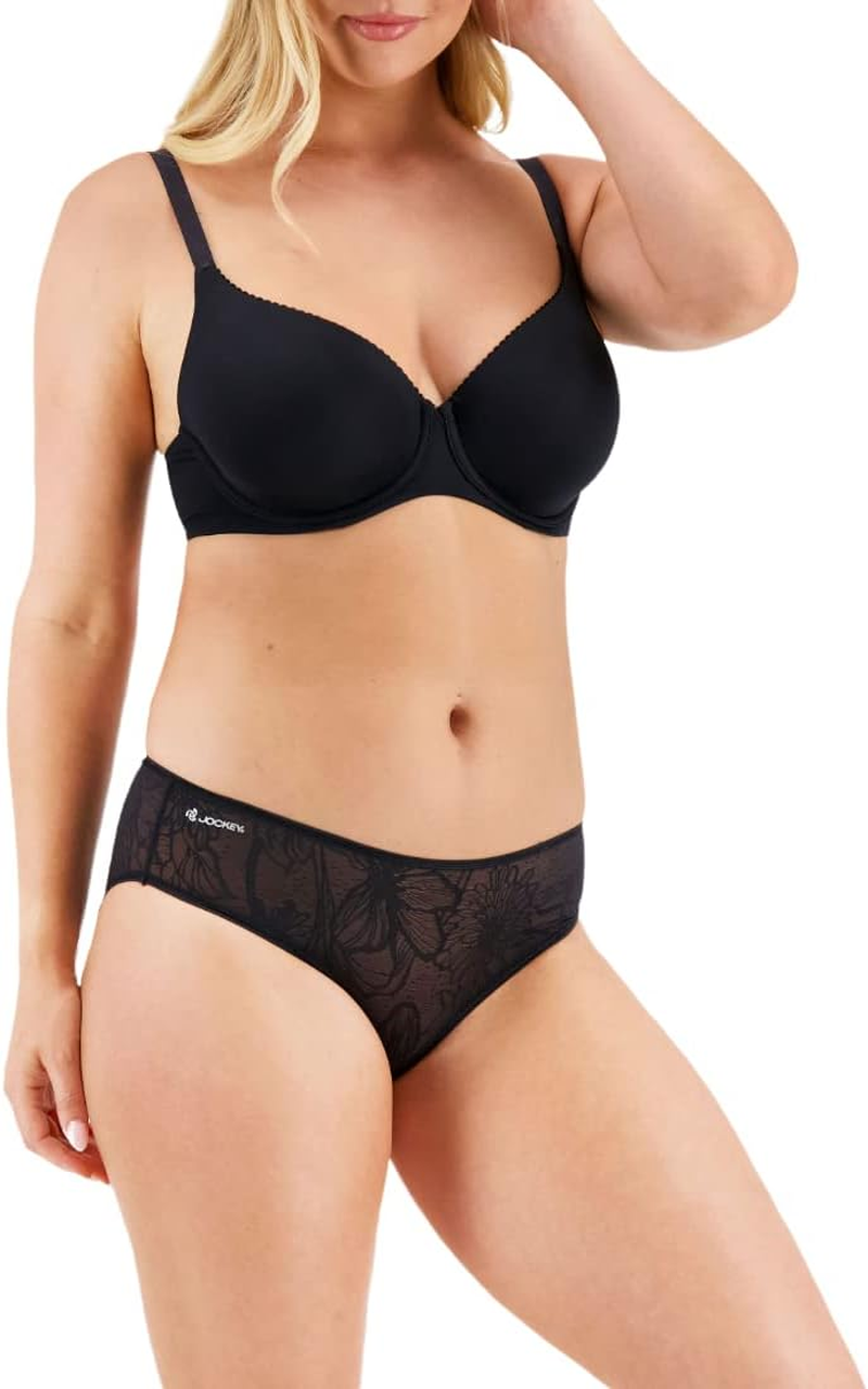 Jockey Womens No Panty Line Promise Bikini Underwear Undies Briefs Black 16 image number 2