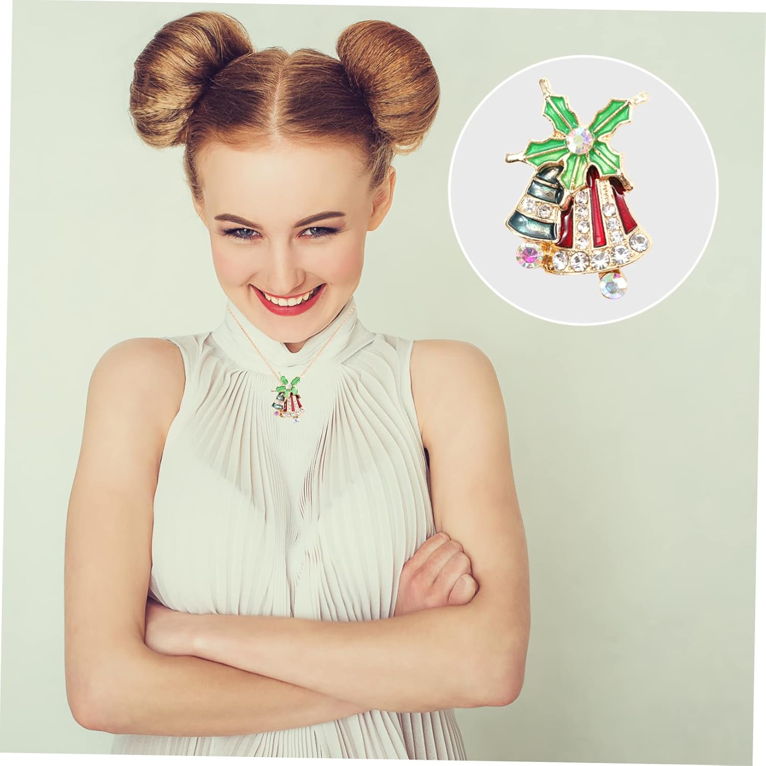 NOLITOY 12Pcs Mixed Christmas Rhinestone Snap Buttons Alloy Jewelry Charms for DIY Bracelet Necklace Christmas Craft Supplies Random Style image number 6