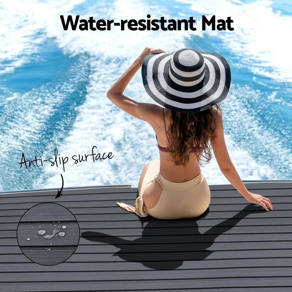 EVA Boat Flooring Foam Mat Decking, DIY Rectangular Boats Mats Carpet Sheet Sea Flooring Trailer Roller Accessories Decor for Motorboat Yacht Kayak Swim Platform, Dark Grey image number 1