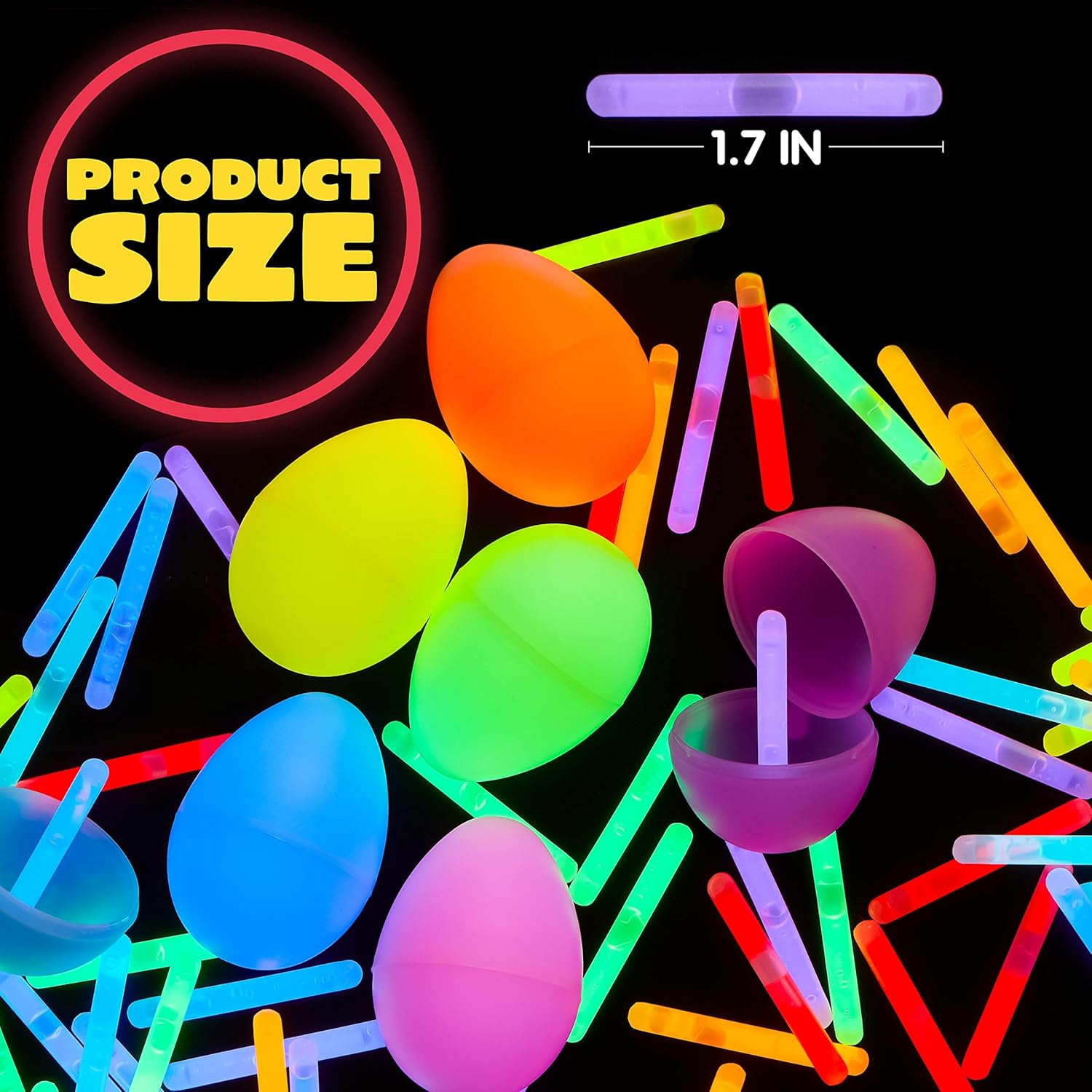 JOYIN 200 Pcs Mini Glow Sticks Bulk with 8 Colors for Glow Easter Egg, Kids Glow-In-The-Dark, Easter Basket Stuffers Fillers Gift, Easter Eggs Hunt Game and Easter Party Favors Decorations image number 5