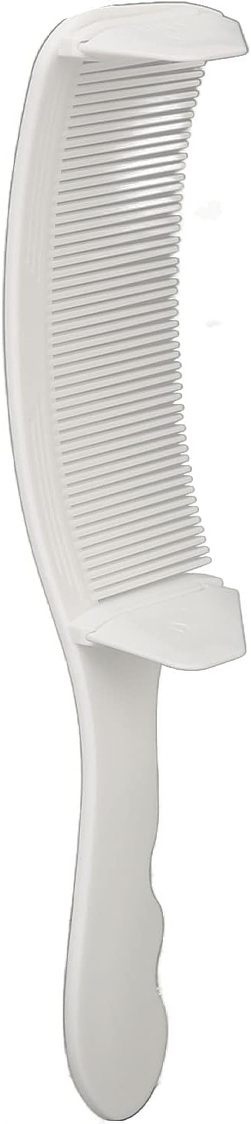 Generic Barber Clipper Comb, Flat Top Multifunctional Ergonomic Curved Clipper Comb Lightweight for Salon for Hair (White) - Black image number 2