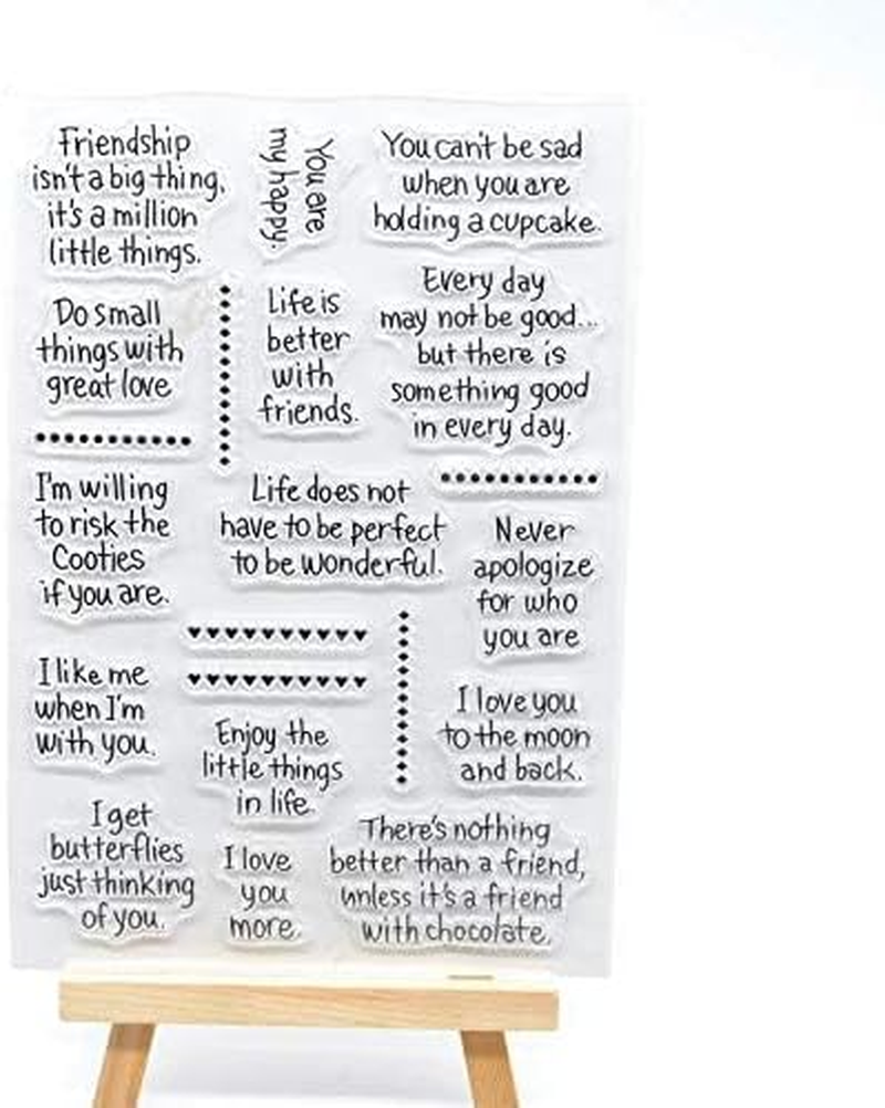 Welcome to Joyful Home 4Pcs/Set Different Sentiments Rubber Clear Stamp for Card Making Decoration and Scrapbooking image number 3