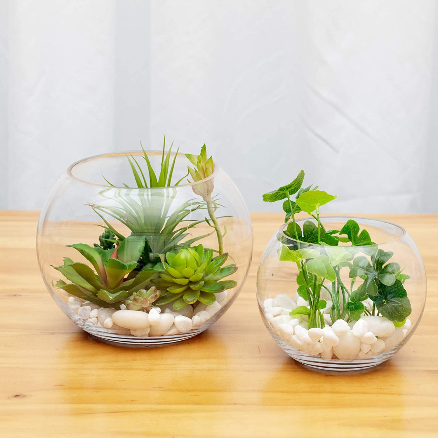 WGV Bowl Glass Vase, Diameter 8", Height 6", Open Width 5", (Multiple Sizes Choices) Clear Bubble Planter Terrarium Fish Bowl for Wedding Event Home Decor, 1 Piece (VBW0008A) image number 1