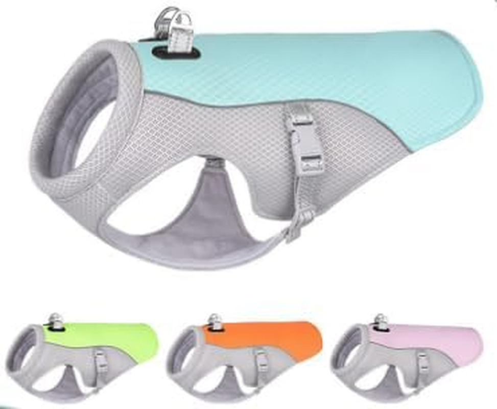 Dog Cooling Vest Harness for Medium Large Dog, Outdoor Walking Dog Cooler Jacket Sun Protection Breathable, Adjustable Reflective Summer Dog Clothes Apparel Shirt Lightweight (Pink, S) image number 3
