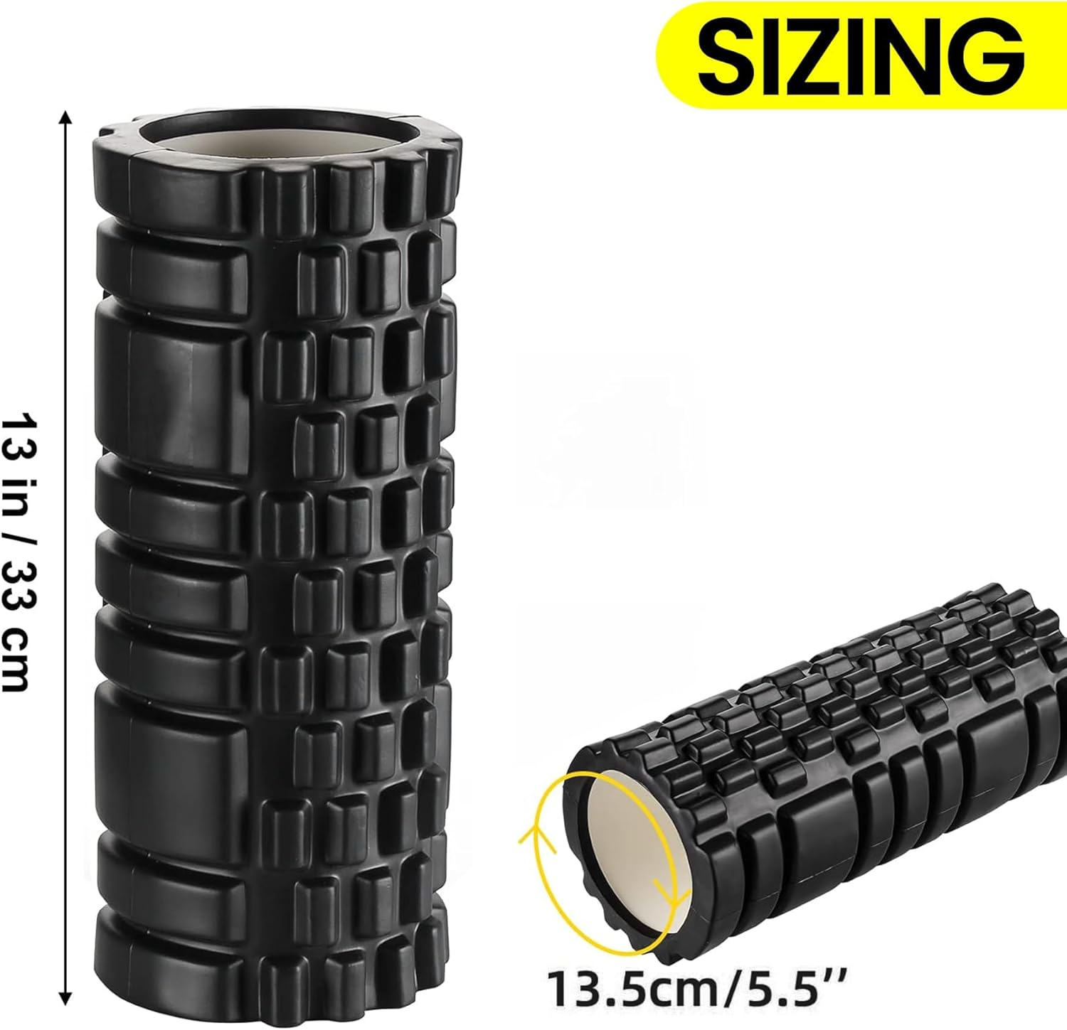 Foam Roller - EVA Muscle Massage Roller for Deep Tissue Tension Relief, Portable Gym, Yoga, Fitness Therapy Roller for Back, Legs, Shoulders (Purple) image number 2