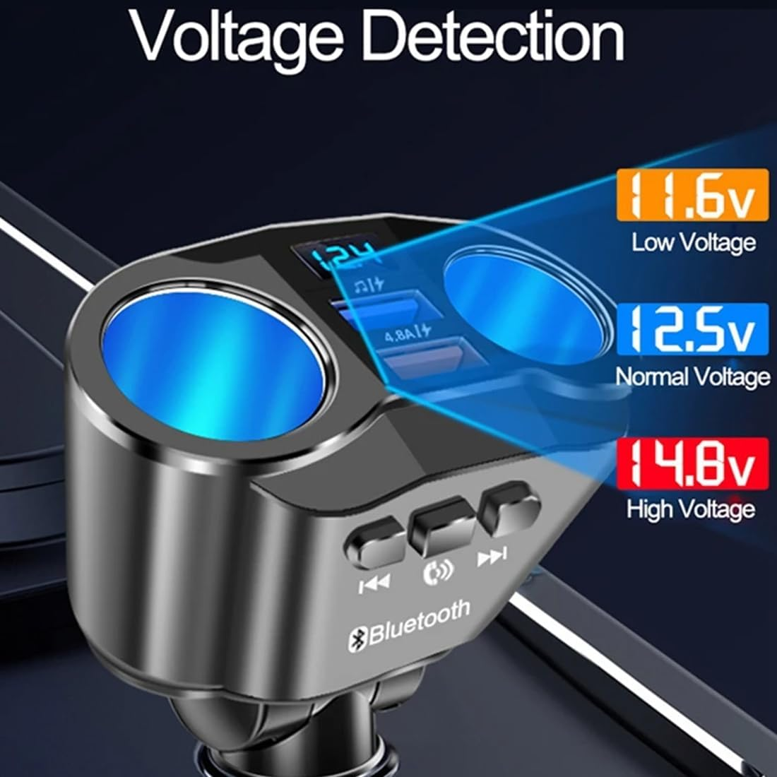 Polarlander FM Transmitter Modulator Bluetooth Handfree Car MP3 Player Radio Adapter Dual USB Cigarette Lighter for Cellphone Tablet image number 6