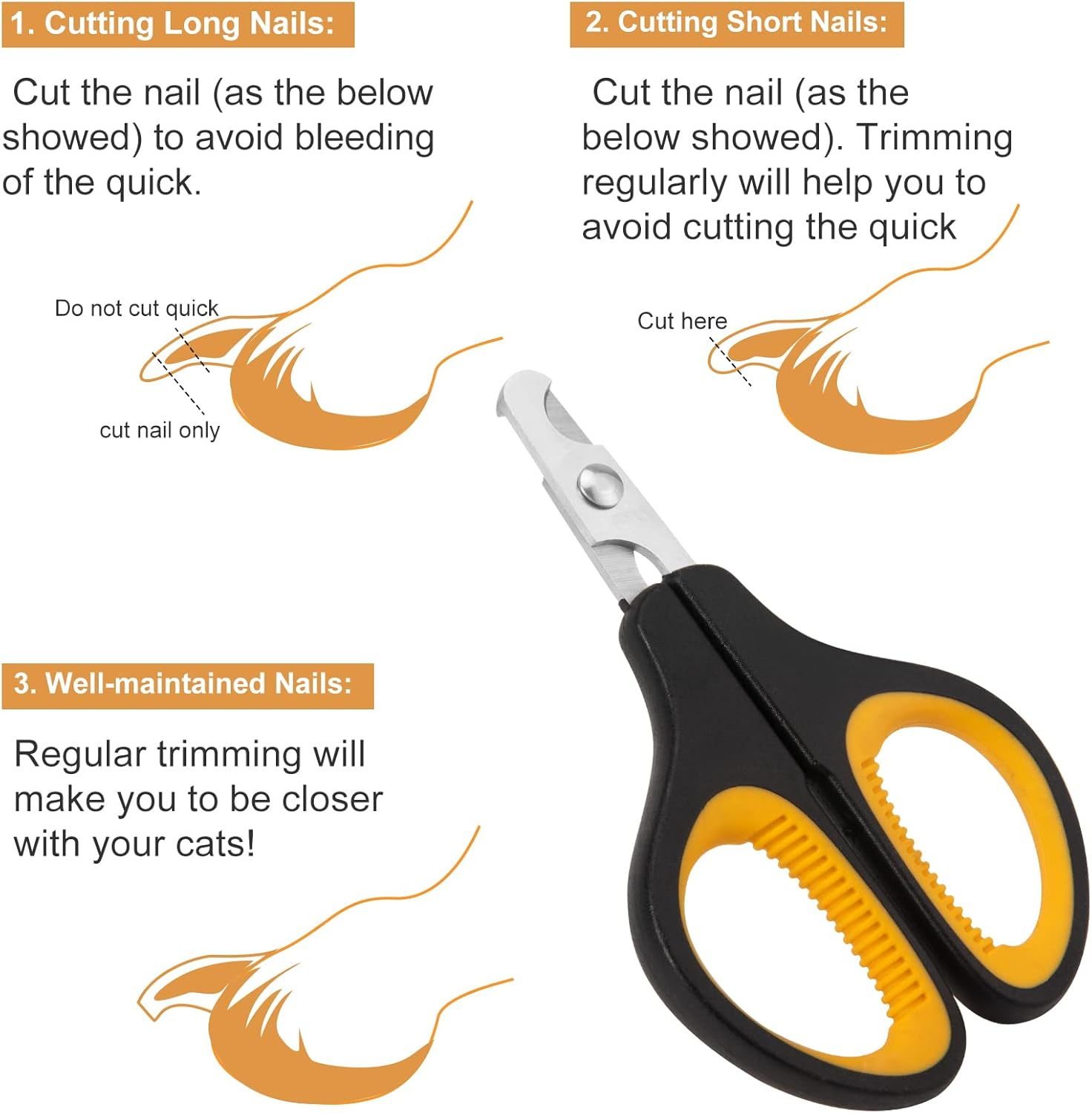 Cat Nail Clipper, Premium Dog Nail Clippers Trimmers Cat Claw Pet Nail Clippers Professional Ergonomic Anti-Slip Small Animals Grooming Tool for Kitten Cats Puppy Birds Hedgehogs Rabbits Hamsters image number 2