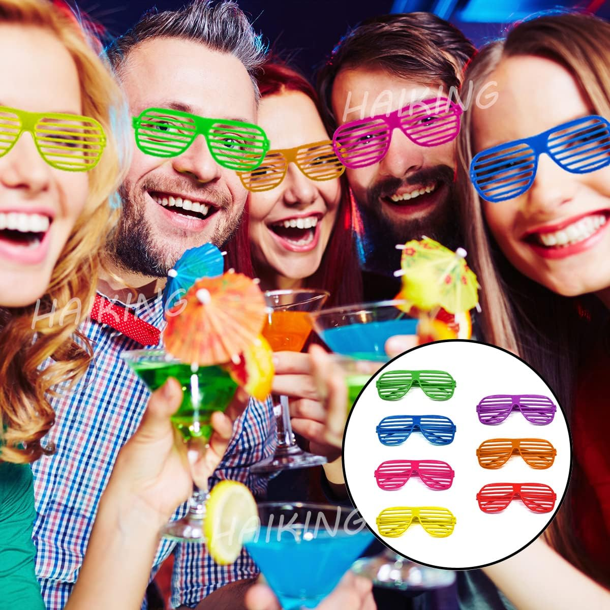 Plastic Shutter Glasses, 10 Pcs Party Slotted Glass Sunglasses for Party Favors, Child, Apparel Accessories, Party Props (Random Color) image number 2