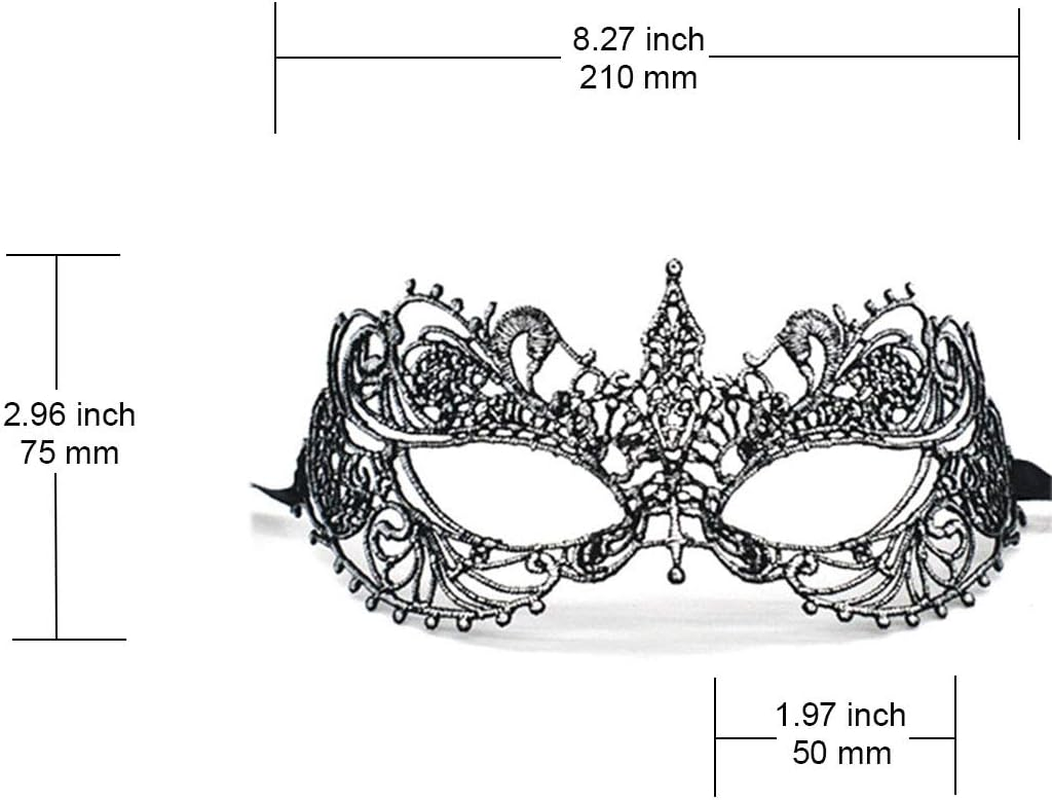 Imapo Masquerade Masks for Women, Girl'S Sexy Lace Venetian Style Eye Mask for Opera Halloween Dancing Evening Party Costume Ball - Vintage Silver