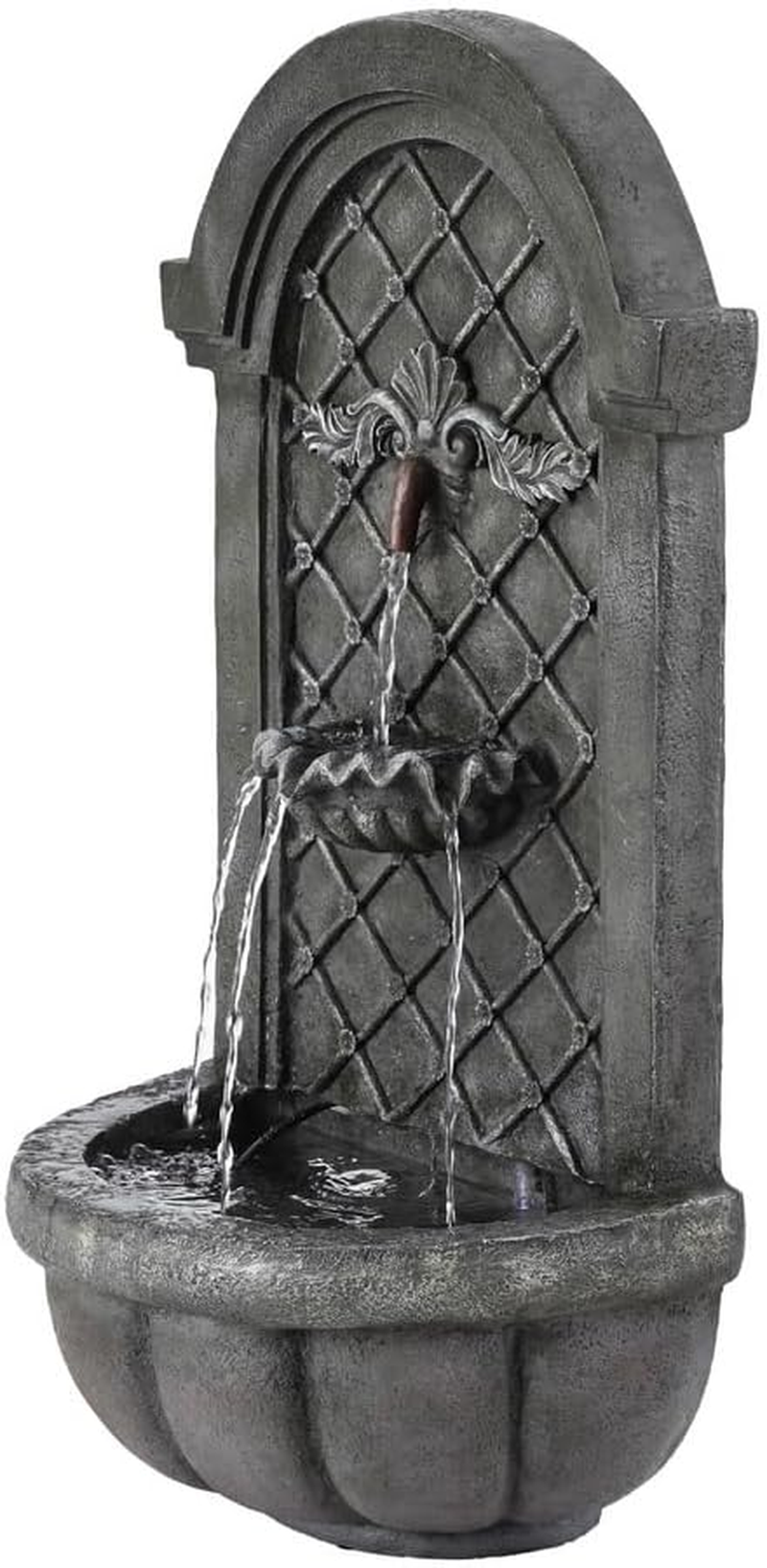 Gardeon Solar Fountain Water Feature Wall Mount Garden Fountains 80CM Grey image number 4