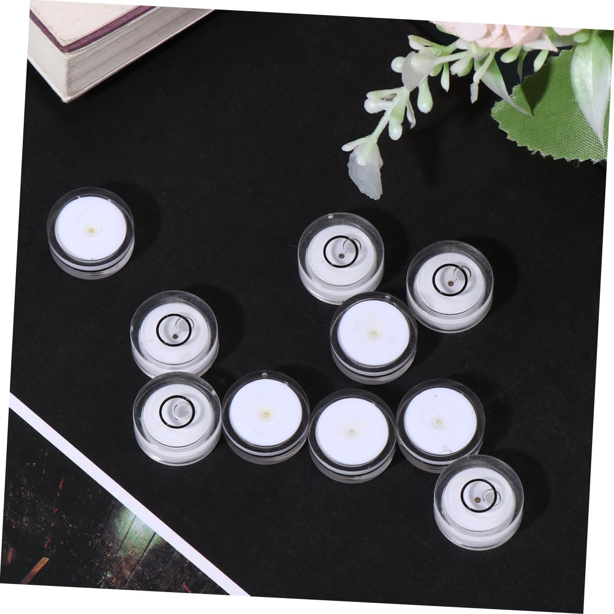 WOONEKY 16Pcs Level Bubble Spirit Level Tool for Accurate Surface Leveling Diameter Flat Height White Design for and Diy Projects - Green image number 5