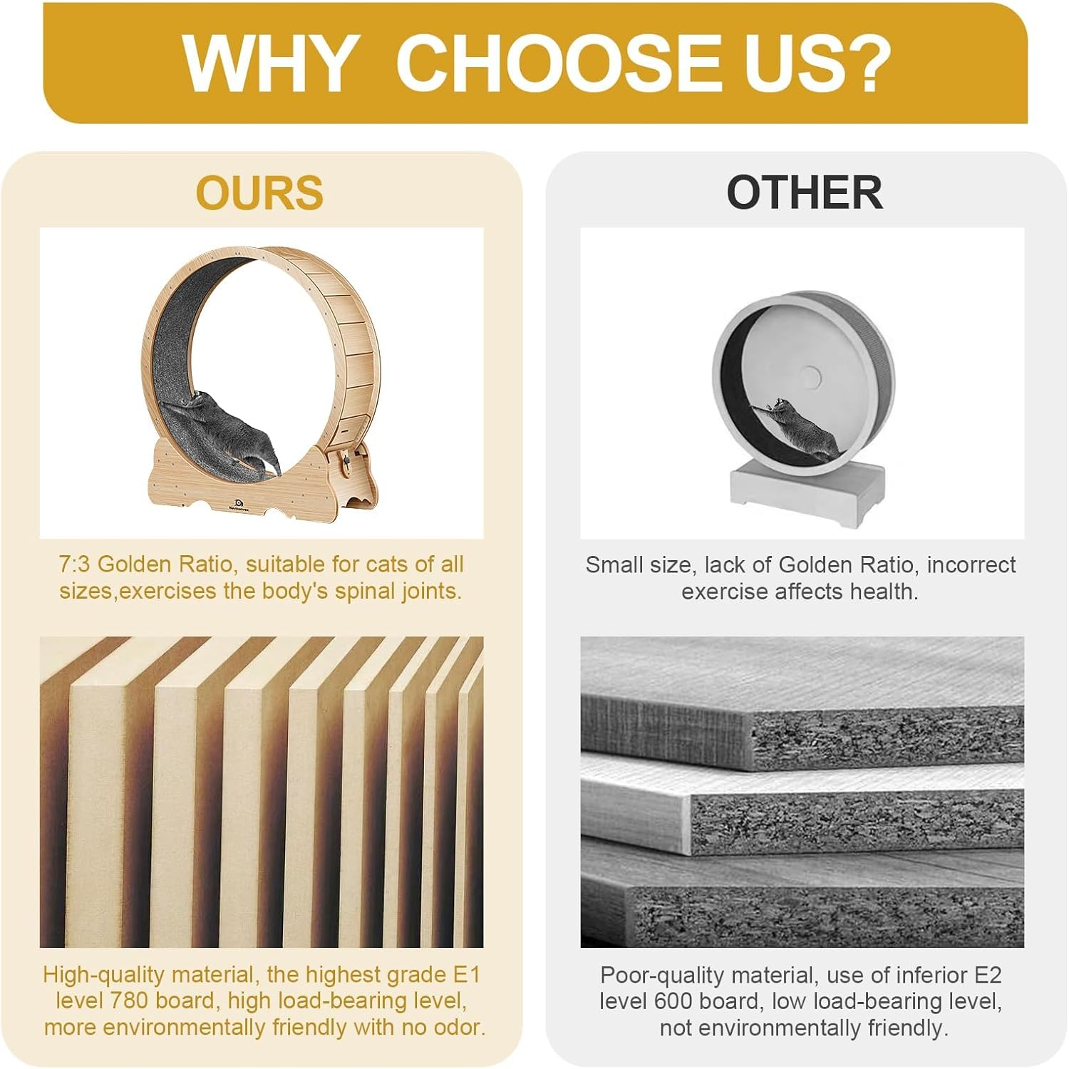 Cat Wheel, 43" Large Cats Exercise Running Wheel, Cat Treadmill for Indoor Cats