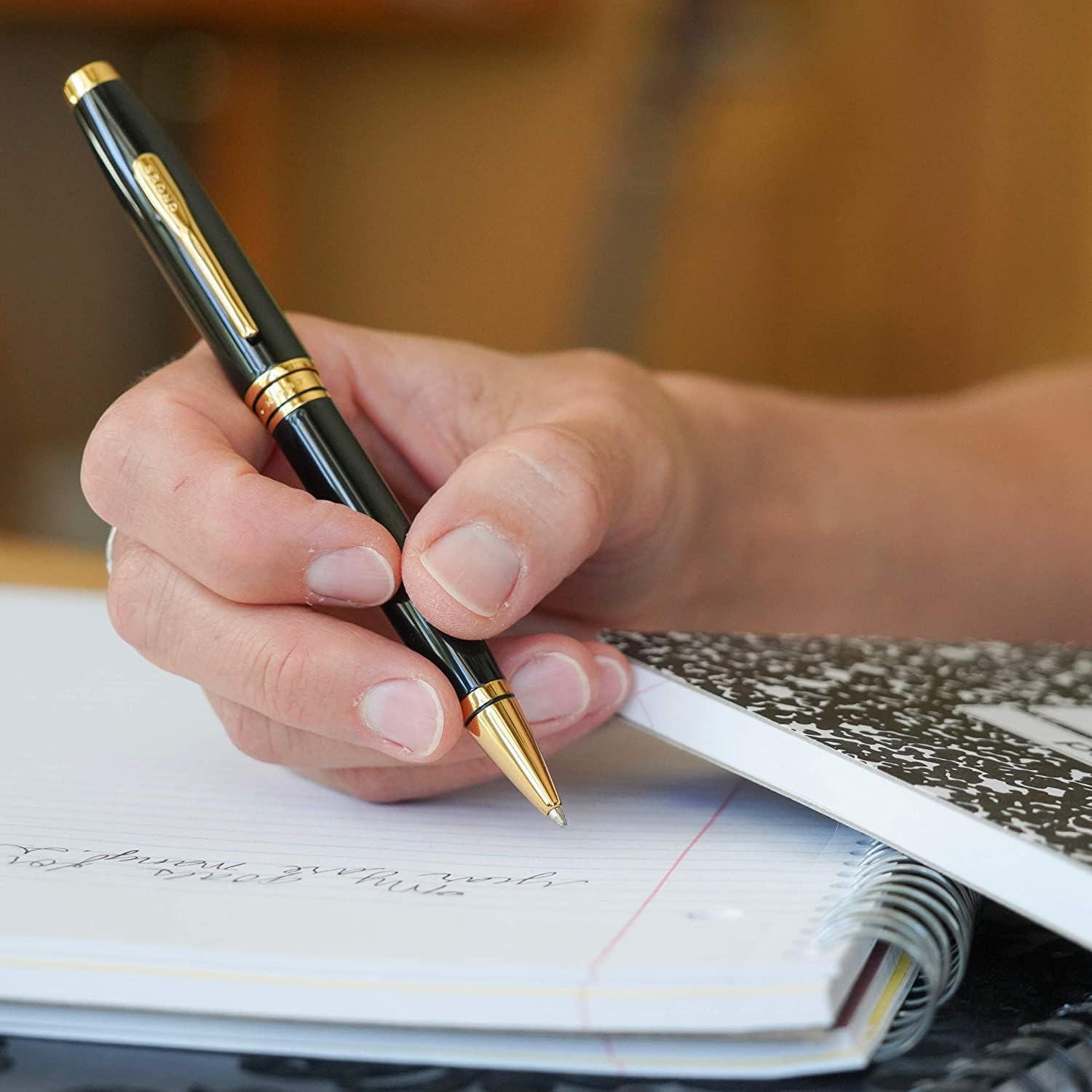 Cross Coventry Ballpoint Pen, Black Lacquer with Gold Finish