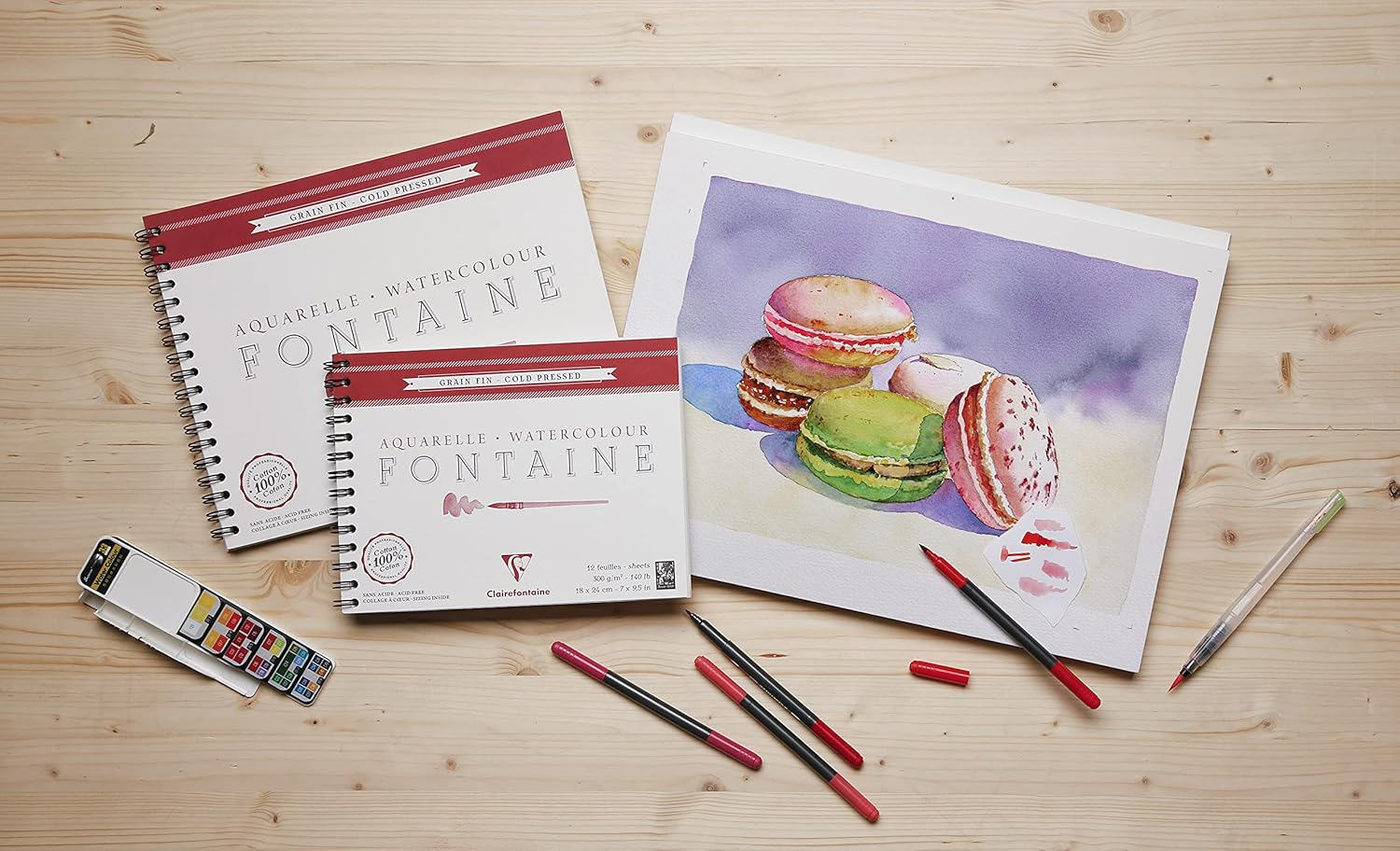 Clairefontaine Fontaine 100% Cotton Watercolour Block, Cold Press, 640Gsm, 26 X 36 Cm image number 1