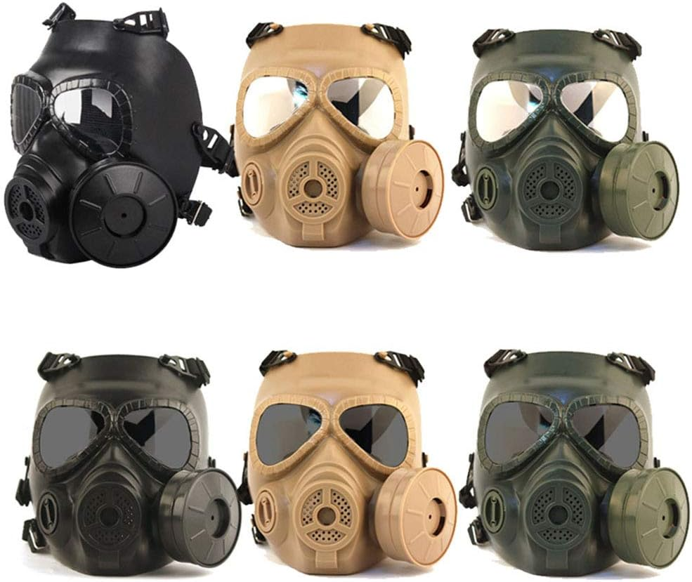 Outdoor Paintball Shooting Face Protection Gear Tactical Full Face anti Fog Paintball PC Mask with Air Filtration Fan image number 2