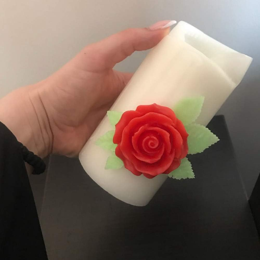 2 Pcs Bloom 3D Rose Flower Fondant Silicone Molds for Chocolate Cake Soap Candy Pastry Candle Dessert (2 Size) image number 3