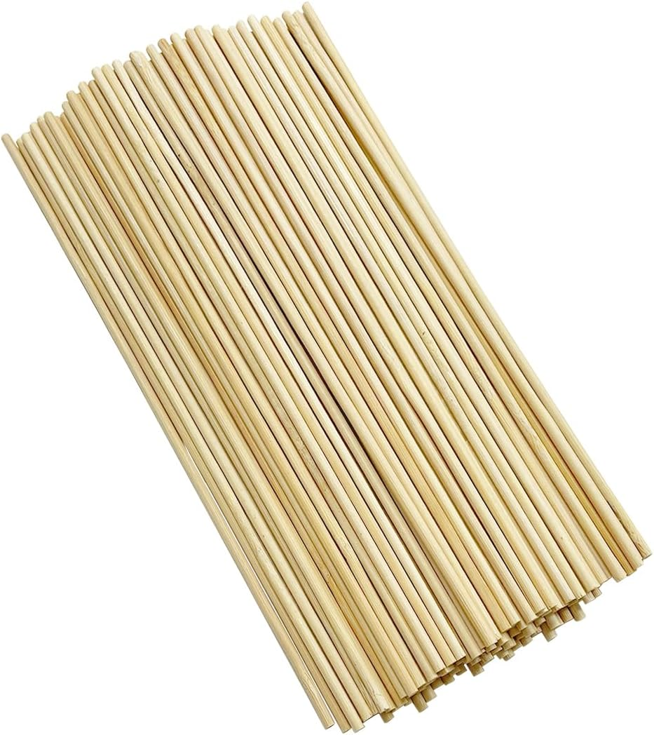 HAIKING Bamboo Dowel Rods, 100 PCS round Unfinished Wooden Craft for Craft Building Models, Garden Supplies (20Cm/7.87In) image number 6