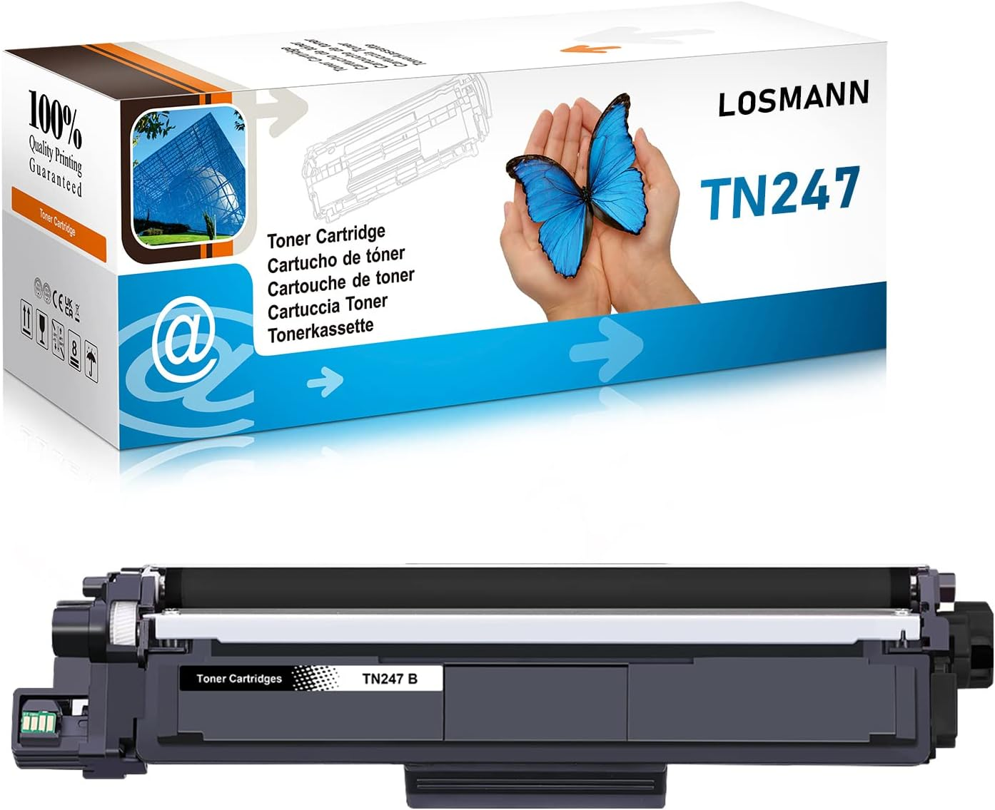 LOSMANN 1 X Cyan Toner Compatible with Brother TN-247 TN-243 for Brother MFC-L3770CDW MFC-L3750CDW HL-L3230CDW HL-L3210CW MFC-L3710CW DCP-L3550CDW MFC-L3730CDN DCP-L3510CDW - L3277 0CDW DCP-L3517CDW