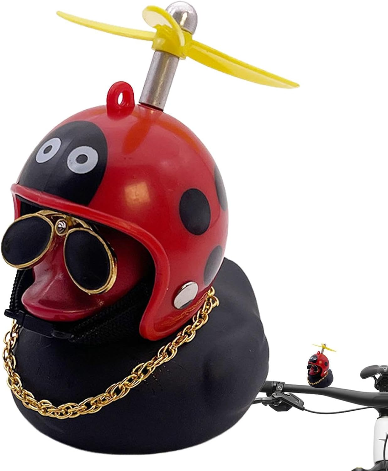 Duck Car Ornament | Car Ornaments Little Duck - Car Duck Ornament, Dashboard Accessories, Rubber Duck with Propeller Hat, Car Decorations for Home Buniq image number 4